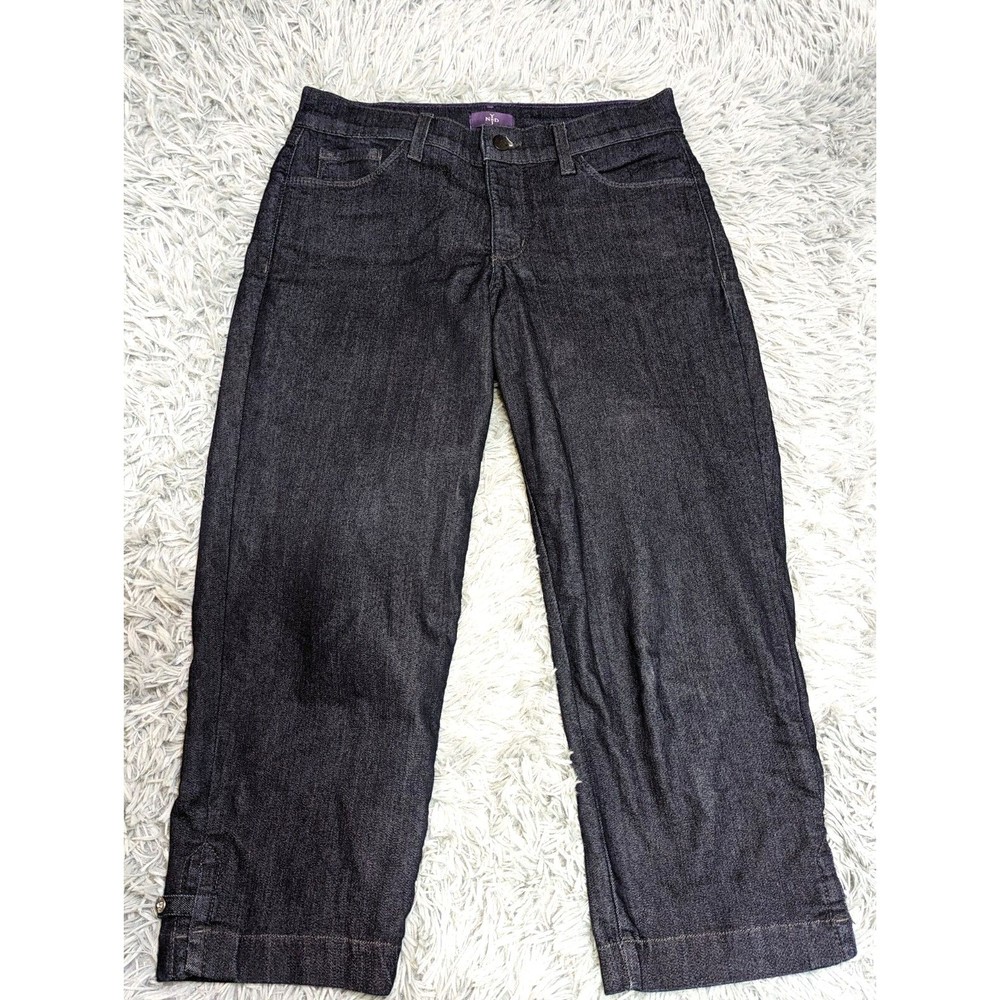 NYDJ Jeans Womens Size 4 Cropped Midrise Capri‎ Blue Denim Crop Dark Wash USA